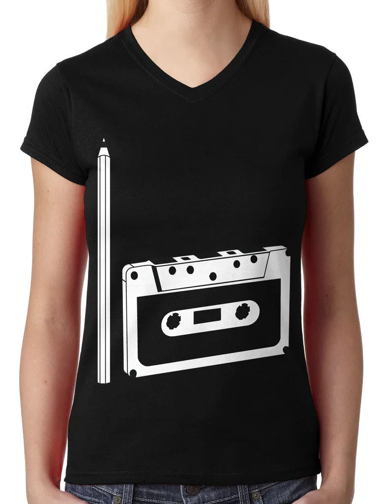 90's People Get It Cassette Tape Junior Ladies V-neck T-shirt