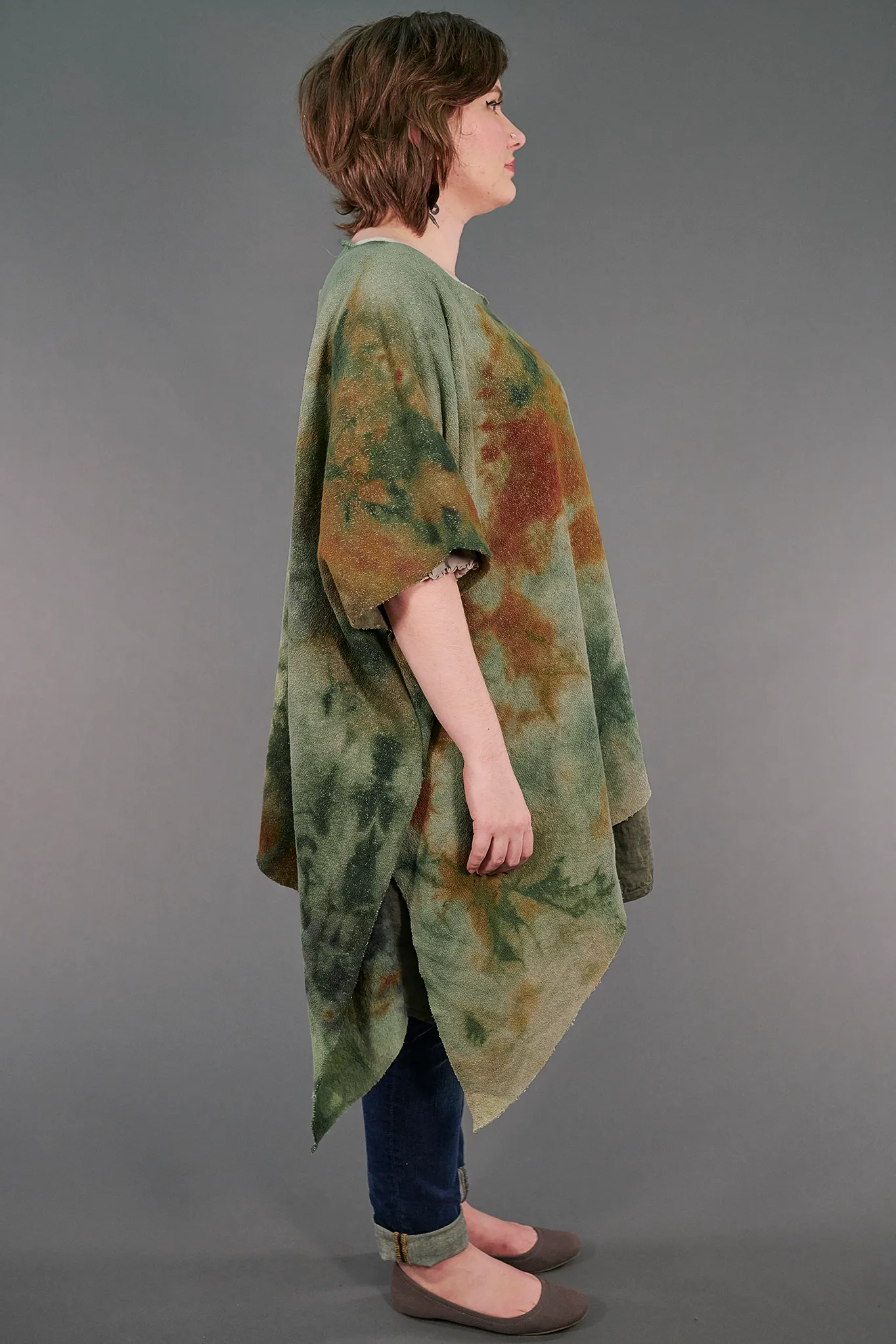 9521  Asymmetric Sweater Bottle Green-U