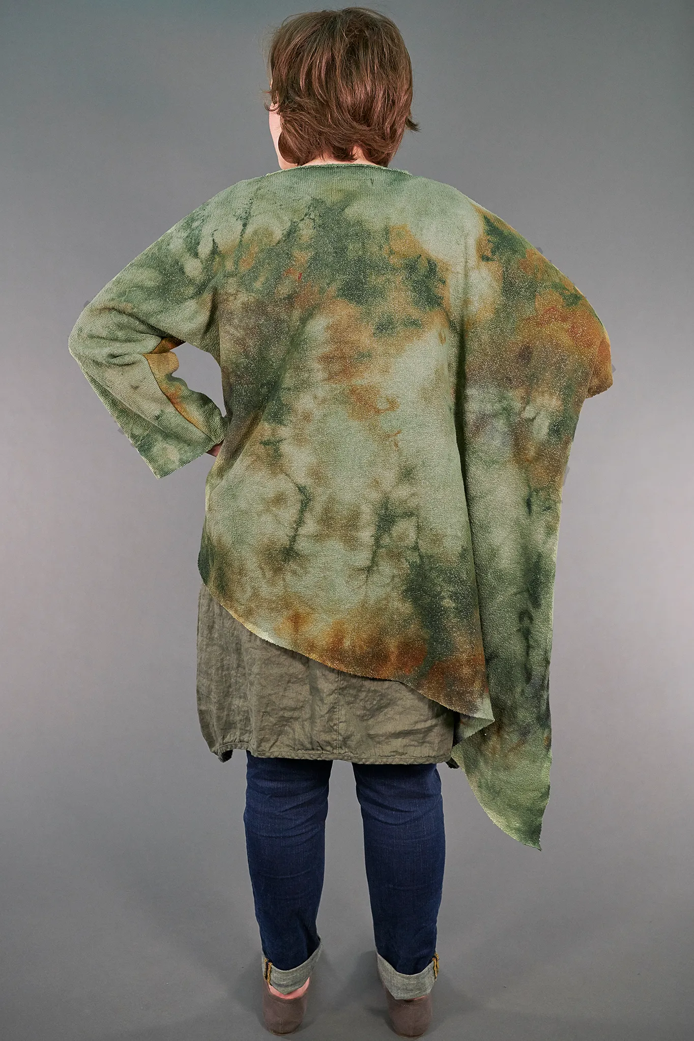 9521  Asymmetric Sweater Bottle Green-U