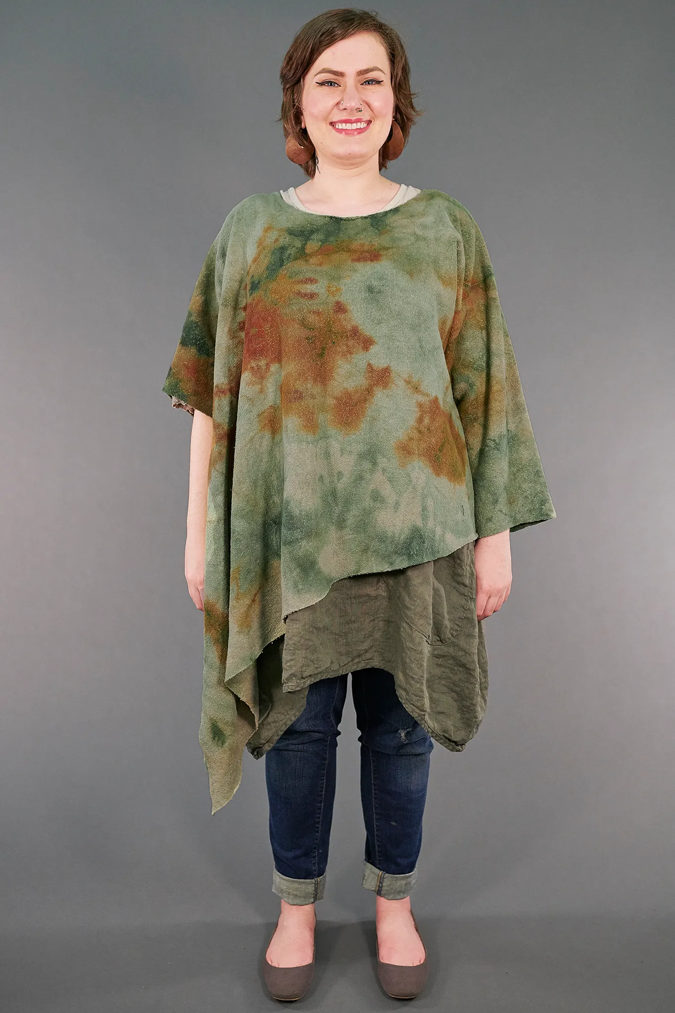 9521  Asymmetric Sweater Bottle Green-U