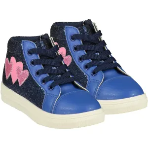 A DEE - Heart High Top Lace Trainer - Bright Blue