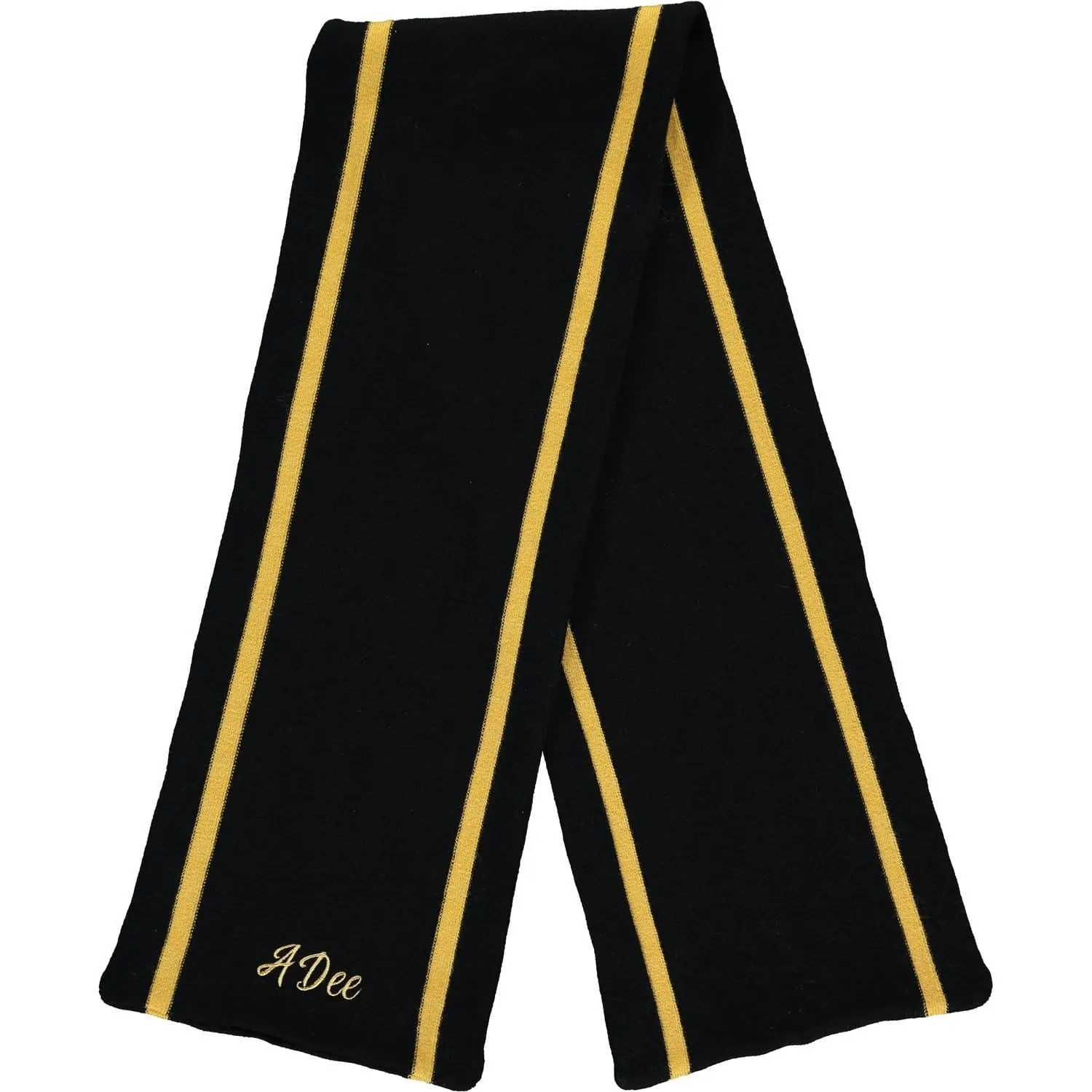 A DEE - Stripe Knitted Scarf - Black