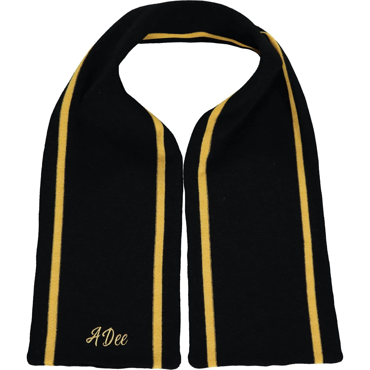 A DEE - Stripe Knitted Scarf - Black