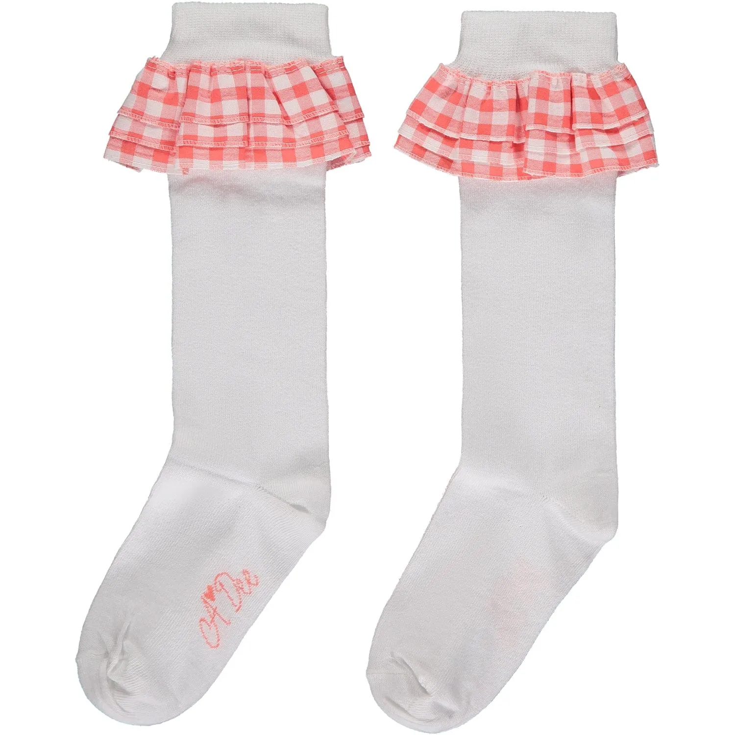 A DEE - Yelena Garden Party Frill Knee High Socks - White