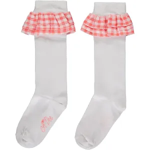 A DEE - Yelena Garden Party Frill Knee High Socks - White