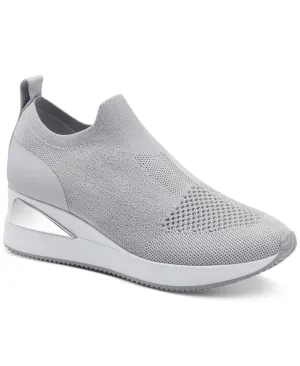 Alfani Women's Websterr Knit Wedge Sneakers 10011918100 Gray 9M