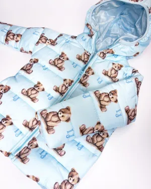 Arlo Pattern Teddy Coat BABY BLUE