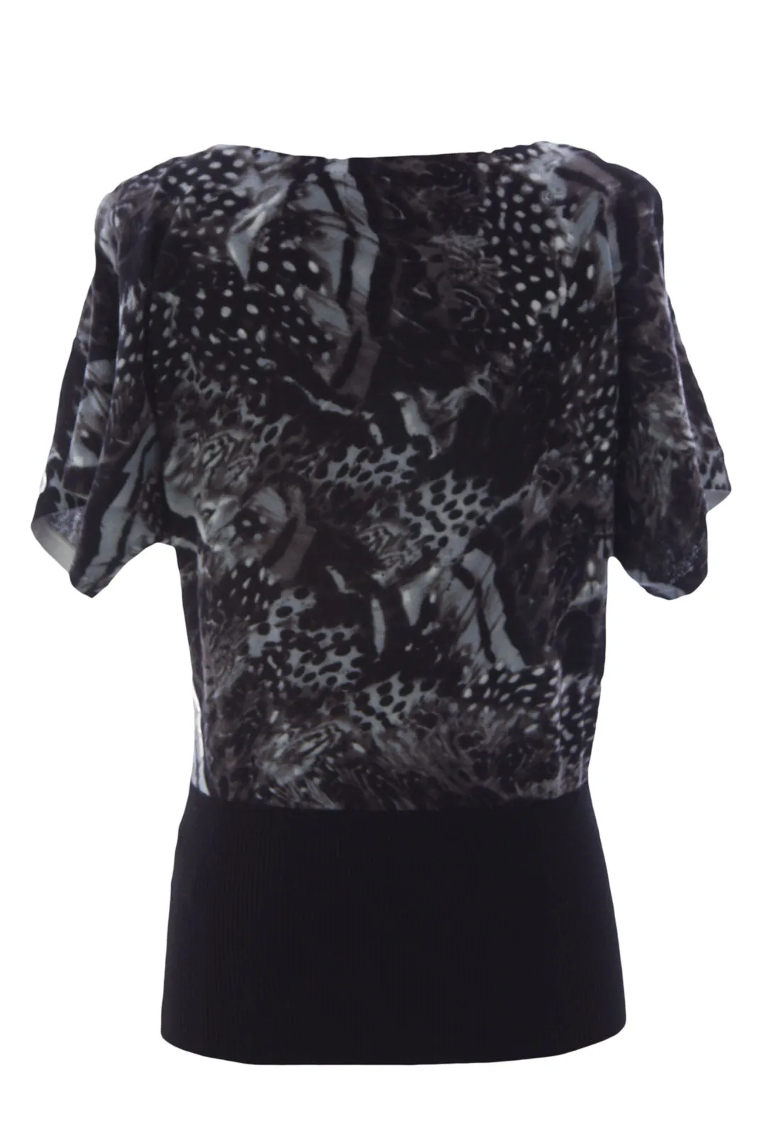 August Silk Women's Printed Short Sleeve Sweater NWT $58