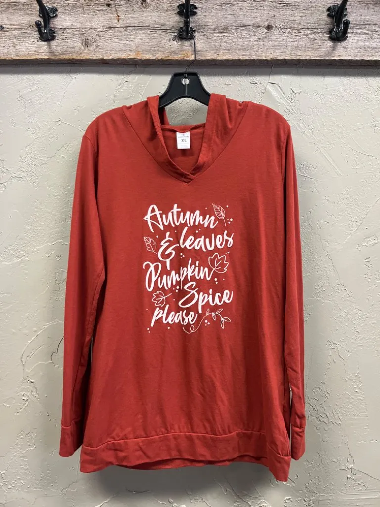 “AUTUMN & LEAVES…” HOODED TEE