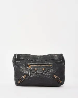 Balenciaga Black Leather Giant 12 Rose Gold Hardware Pouch