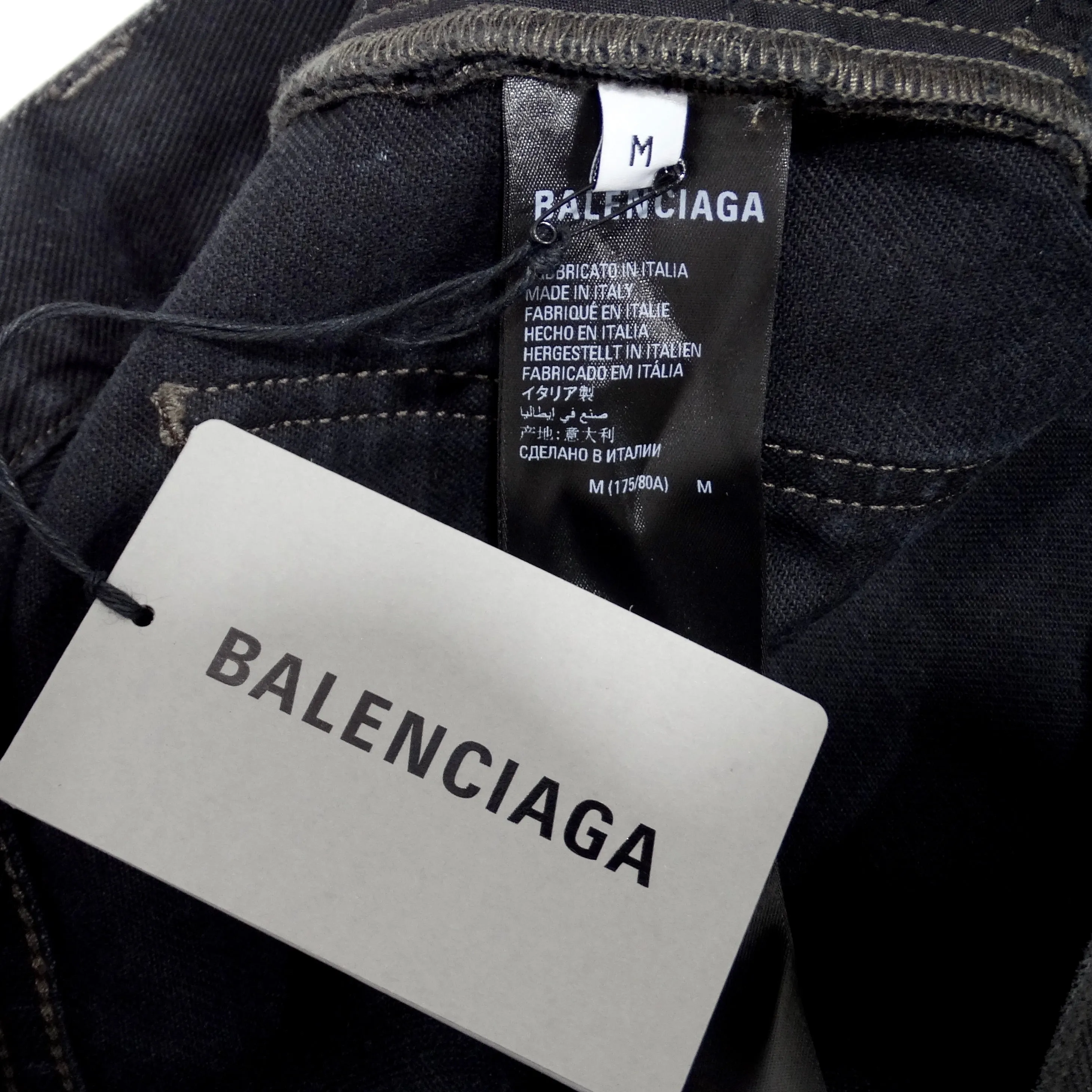 Balenciaga FW 2022 Wax Coated Black Baggy Jeans