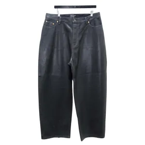 Balenciaga FW 2022 Wax Coated Black Baggy Jeans