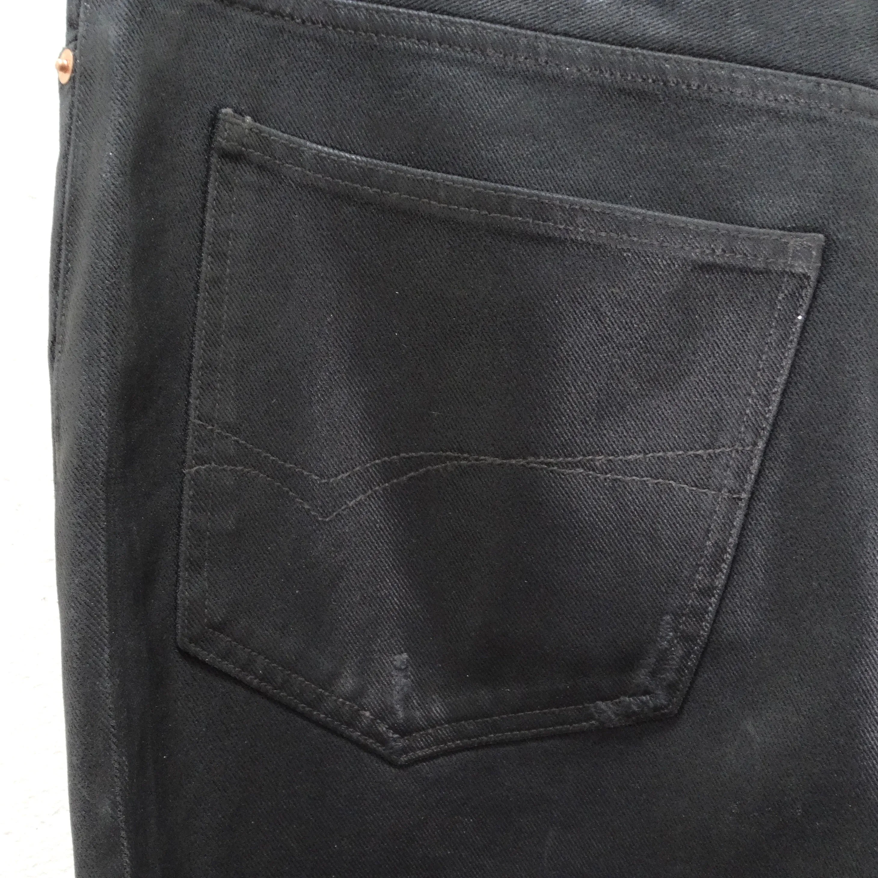 Balenciaga FW 2022 Wax Coated Black Baggy Jeans