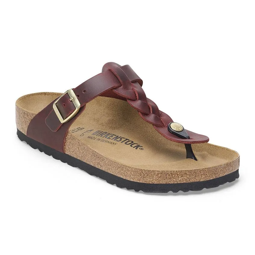 BIRKENSTOCK- GIZEH BRAIDED WAXY LEATHER SANDAL