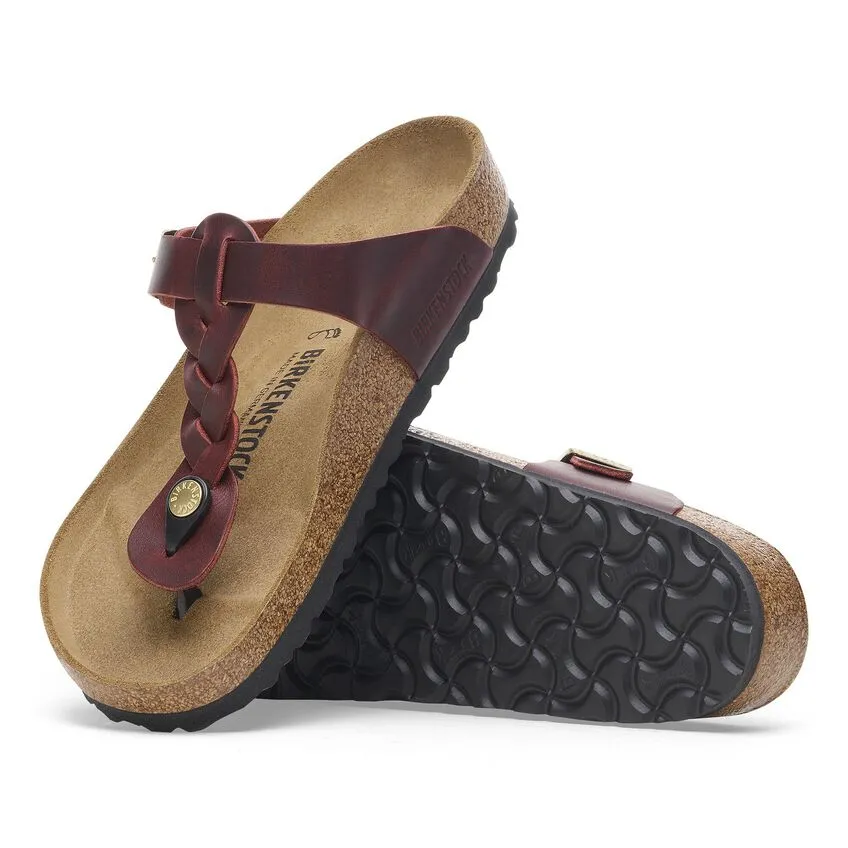 BIRKENSTOCK- GIZEH BRAIDED WAXY LEATHER SANDAL