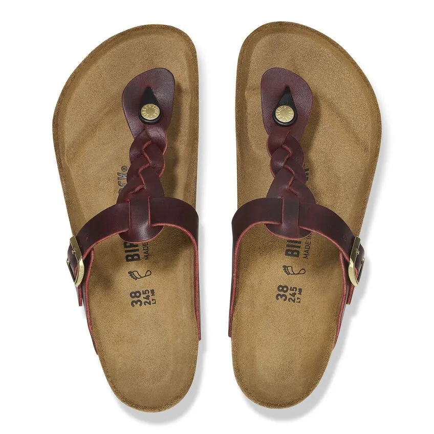 BIRKENSTOCK- GIZEH BRAIDED WAXY LEATHER SANDAL