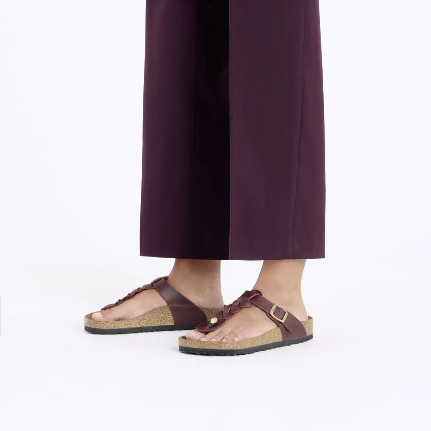 BIRKENSTOCK- GIZEH BRAIDED WAXY LEATHER SANDAL