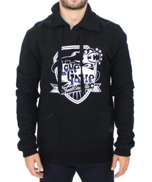 Black cotton pullover sweater