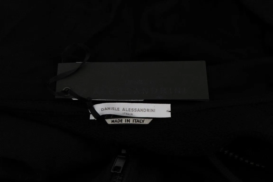 Black Full Zipper Hodded Cotton Sweater
