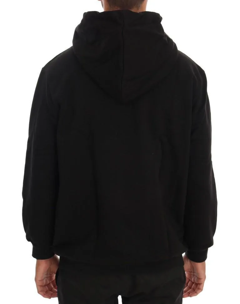 Black Full Zipper Hodded Cotton Sweater