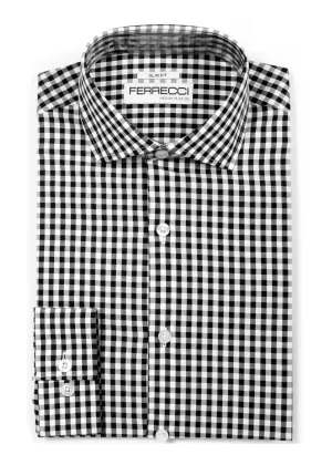 Black Gingham Check Dress Shirt - Slim Fit