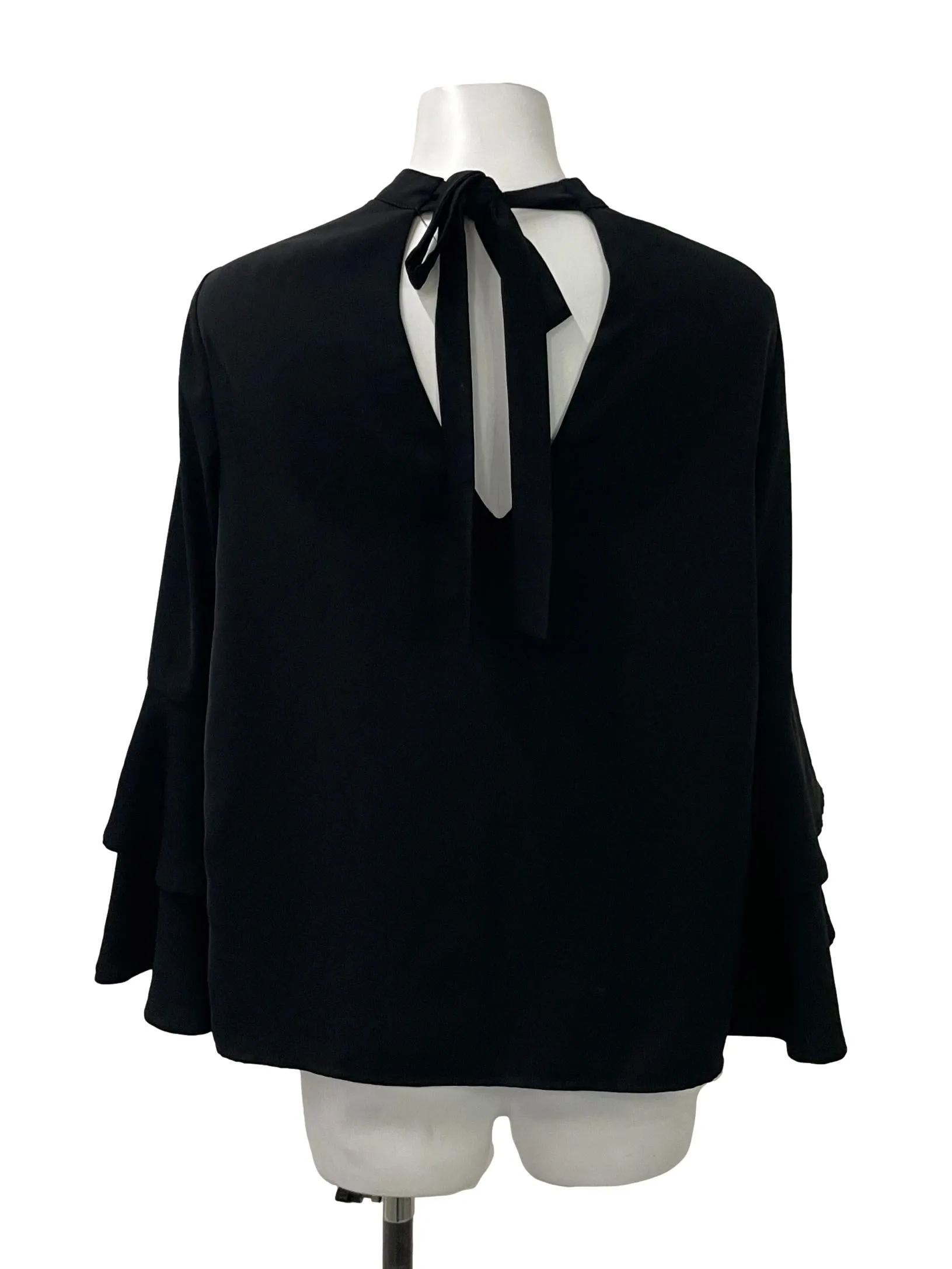 Black High Neck Long Sleeve Top