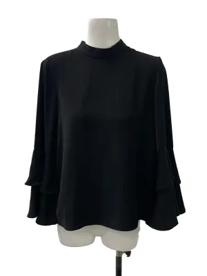 Black High Neck Long Sleeve Top