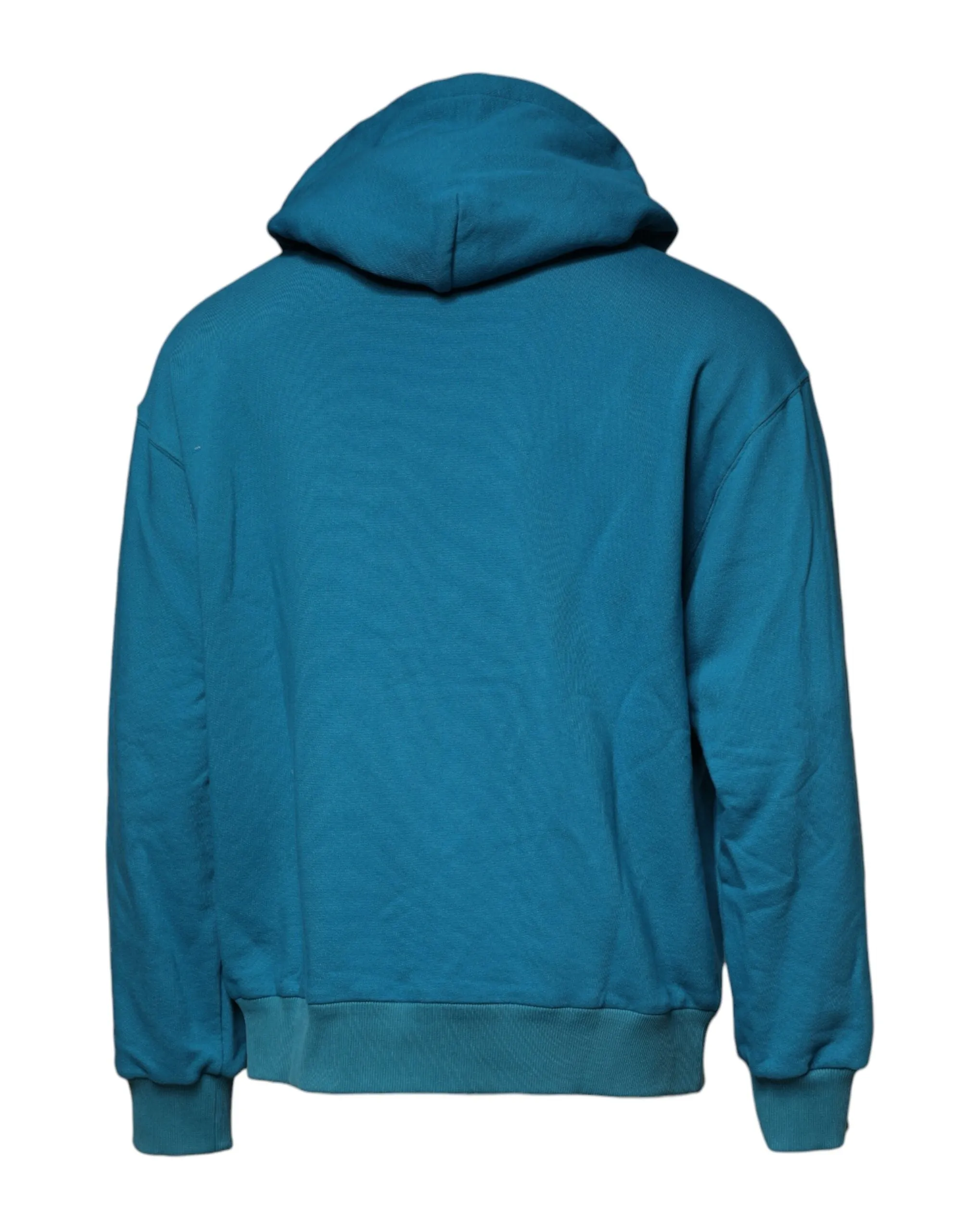 Blue Logo Cotton Hooded Sweatshirt Sweater