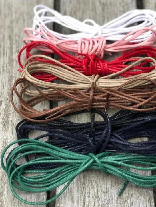 Bootlaces 240 cm Waxed Cotton Beige