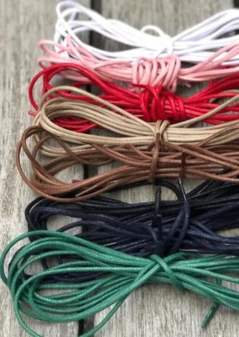 Bootlaces 240 cm Waxed Cotton Green