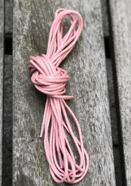 Bootlaces 240 cm Waxed Cotton Pink