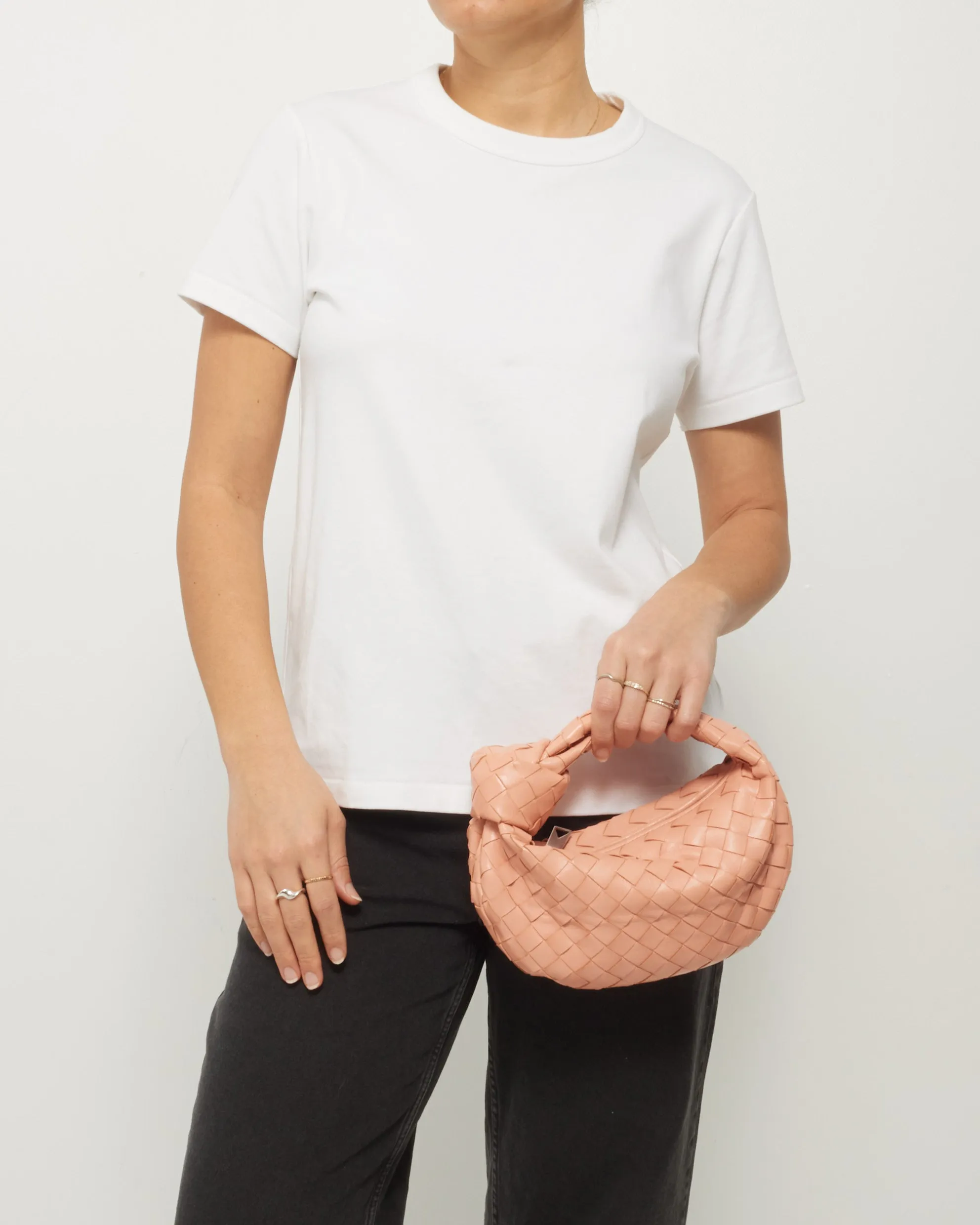 Bottega Veneta Peach Intrecciato Leather Mini Jodie