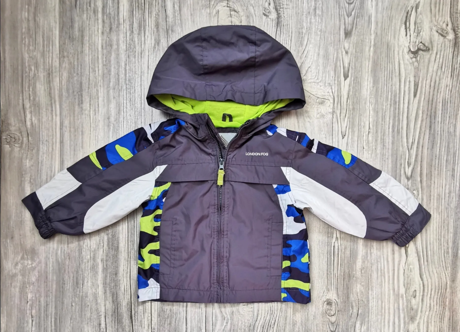 BOY SIZE 2 YEARS - LONDON FOG, Zippered Rain Jacket NWOT B40