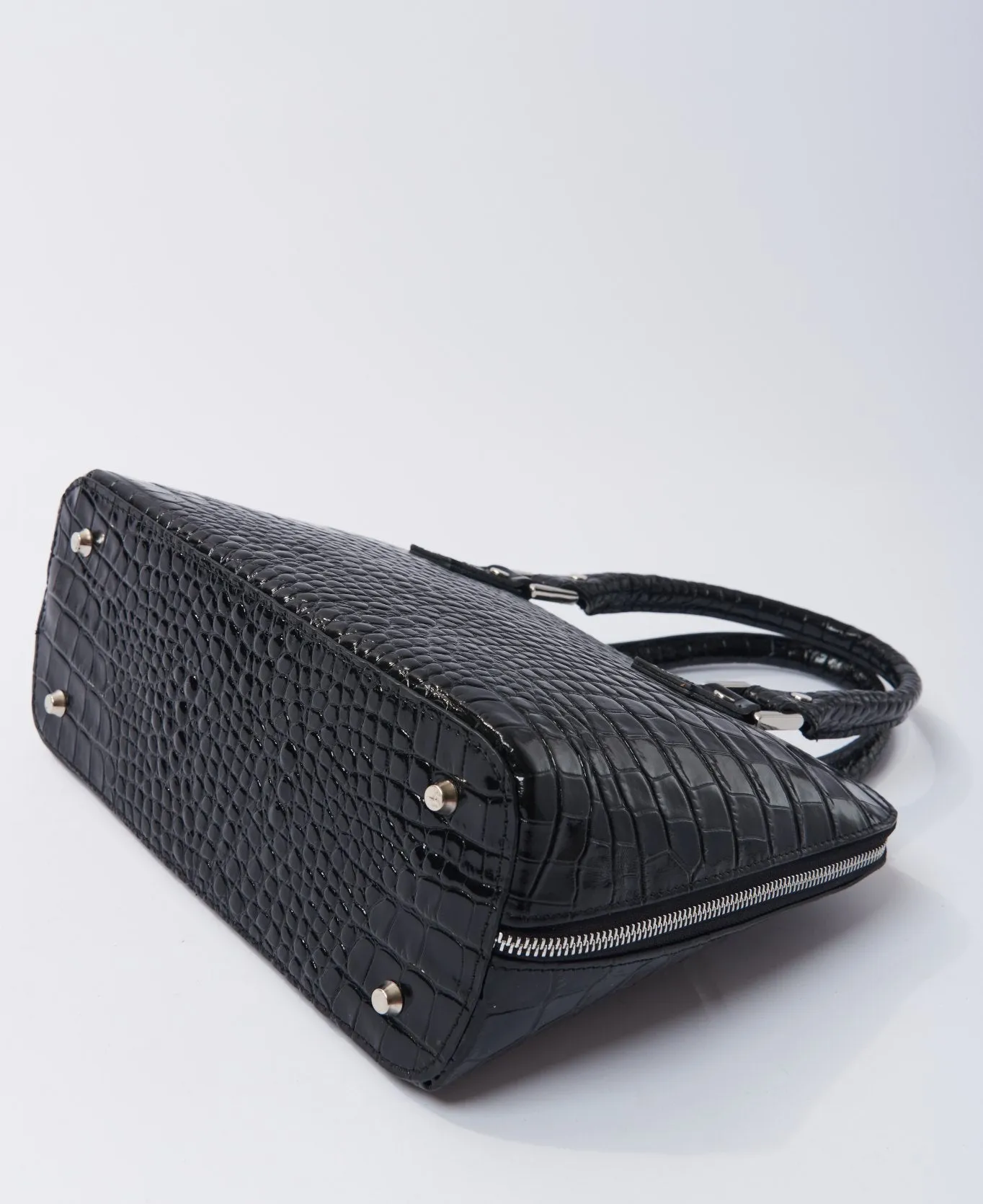 Bugatti Embossed Croc Leather Bag black