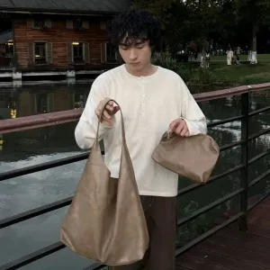Casual Leather Sling Tote Bag