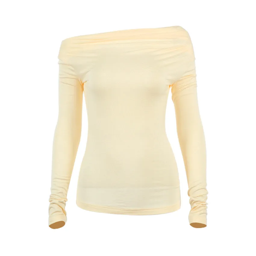 Casual Off One Shoulder Long Sleeve Knit Blouses