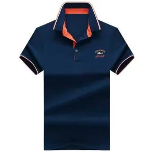 Casual Solid Slim Fit Turndown Collar Golf Shirts