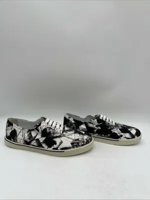 Celine Black/White Canvas Lace Up Low Top Sneakers Women’s Size 40 - Very Good