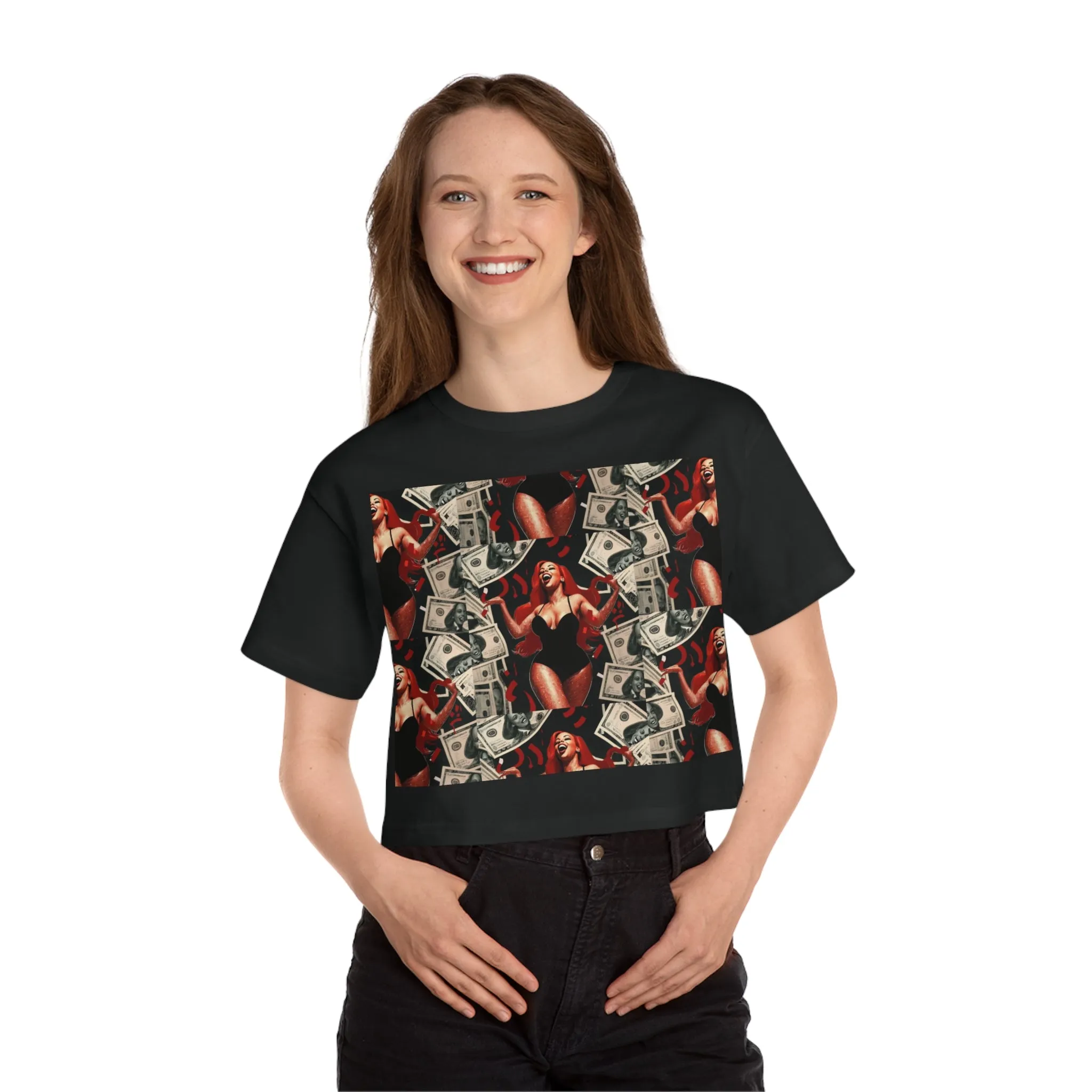 Champion Women's Heritage Cropped Tee with Graphic Design