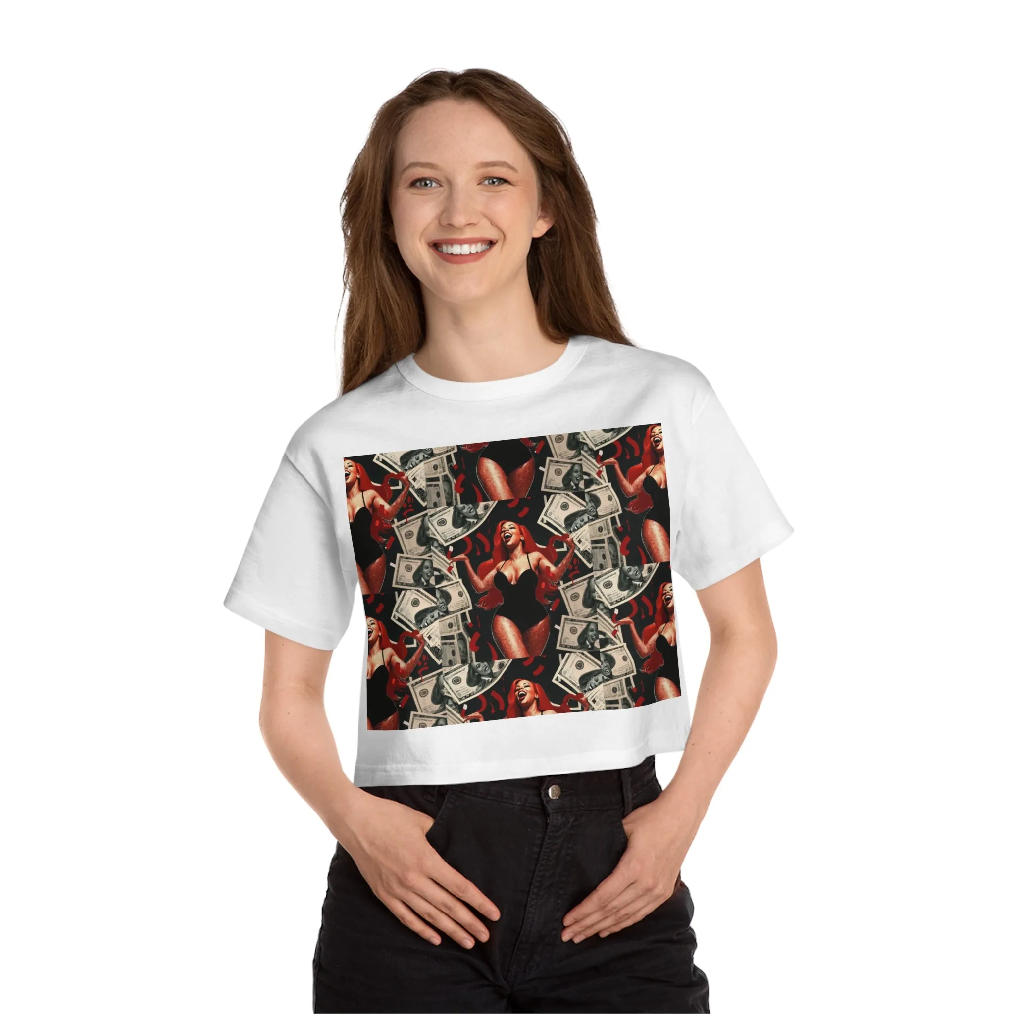 Champion Women's Heritage Cropped Tee with Graphic Design