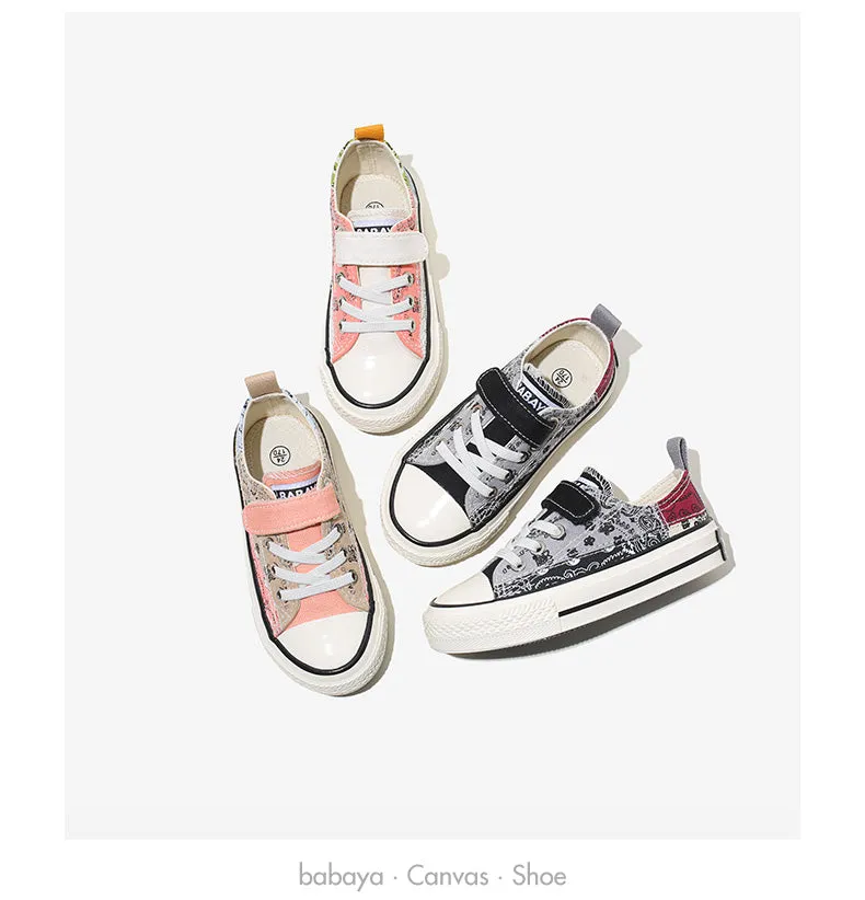 Children's Canvas  Casual Breathable Non-slip Sneakers - Black