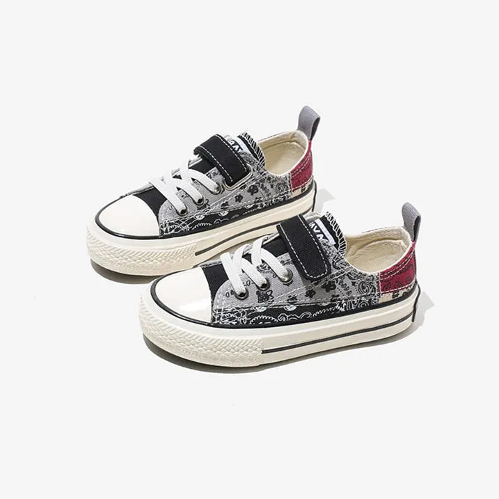 Children's Canvas  Casual Breathable Non-slip Sneakers - Black