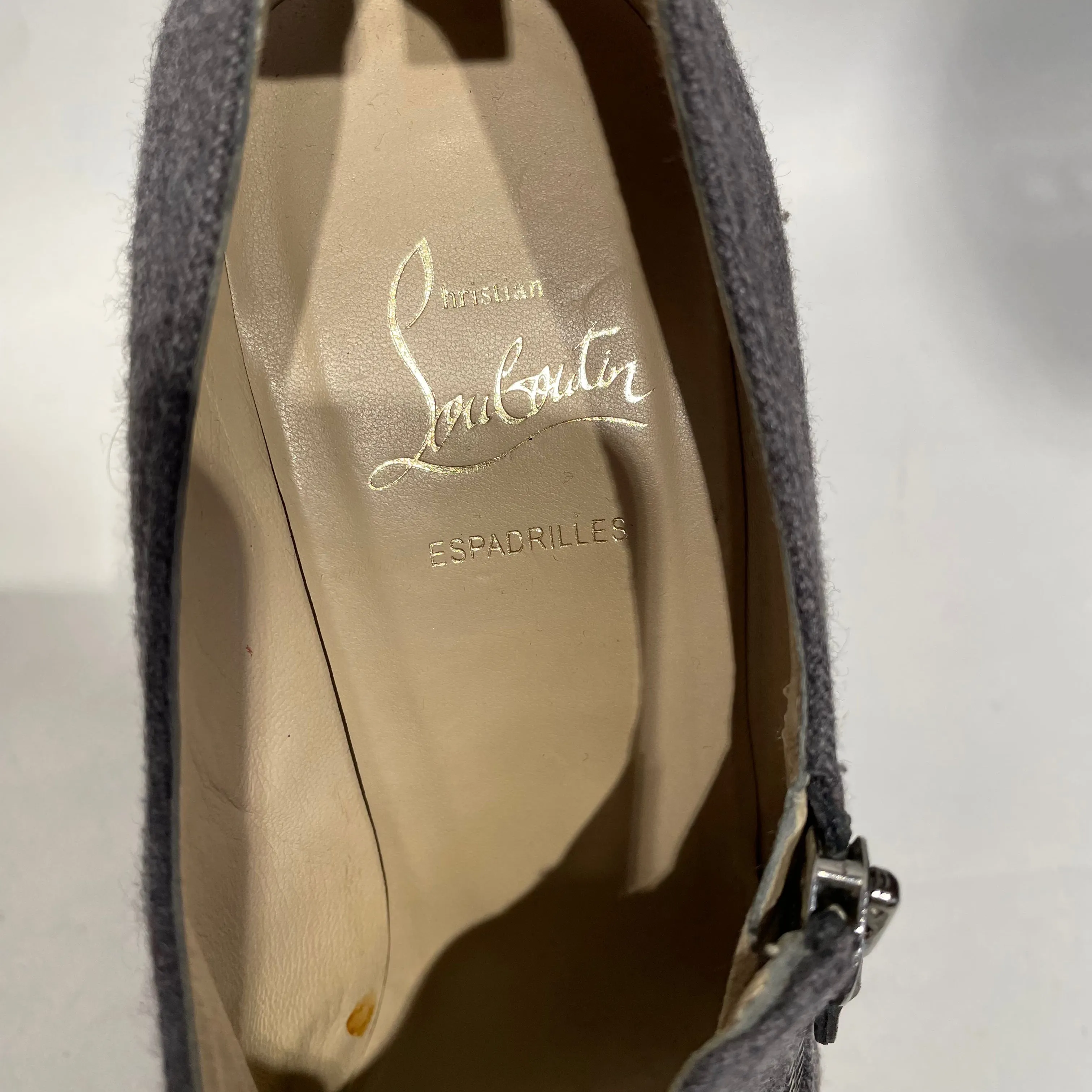 Christian Louboutin/Espadrilles/EU 40/Cotton/GRY//W [Designers] Design/