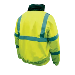 Class 3 Bomber Jacket with Quilted Liner - Lime - Large