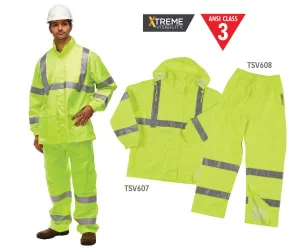 Class 3 Reflective Rain Jacket - Lime - Medium