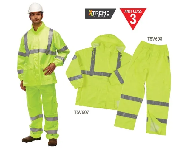 Class 3 Reflective Rain Jacket - Lime - Medium