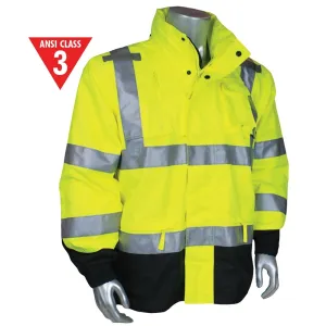 Class 3 Rip Stop Rain Jacket - Lime - 5XL