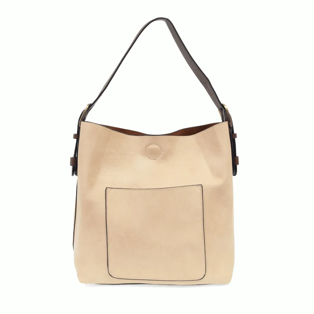 Classic Hobo Handbag in Cream/Coffee