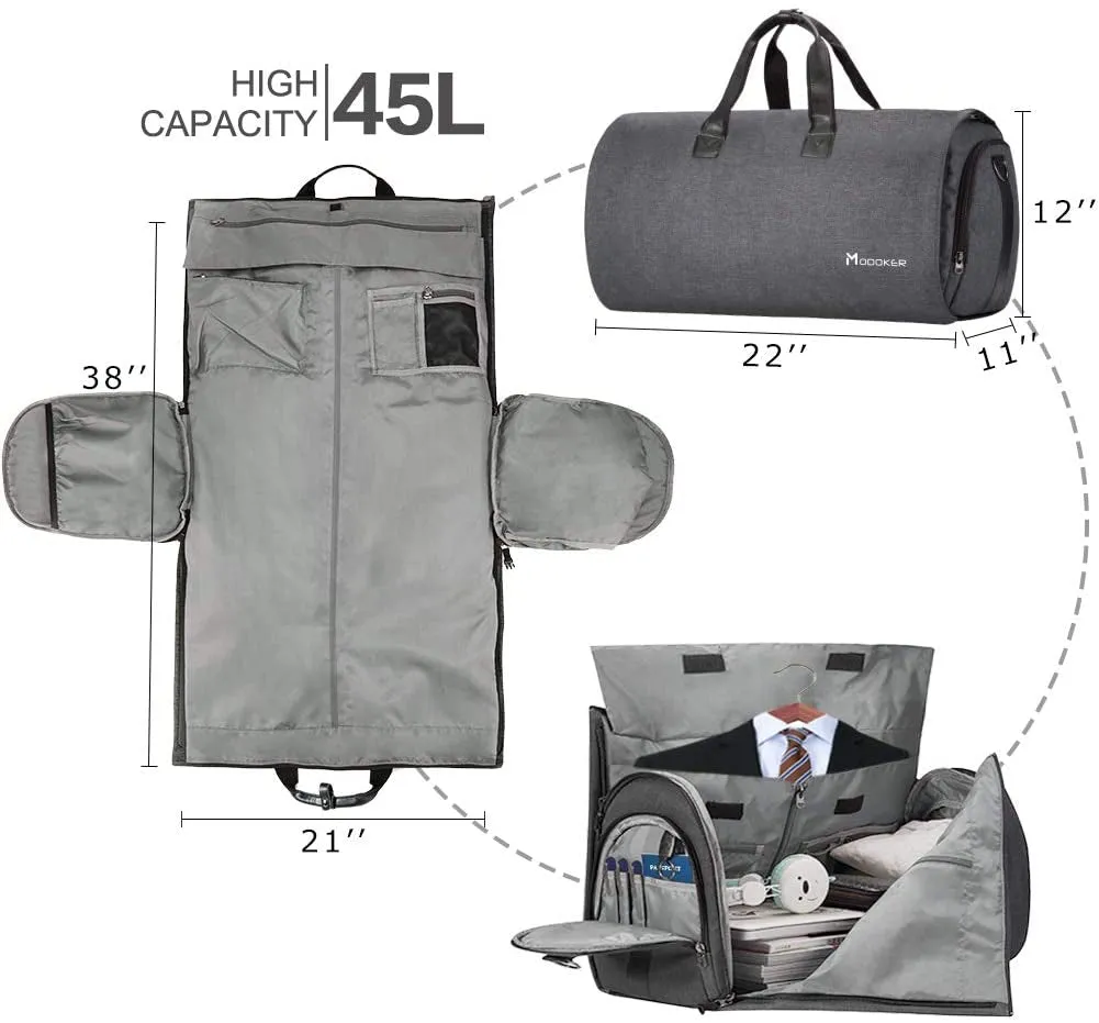 Convertible Garment Bag for Men Women with Shoulder Strap