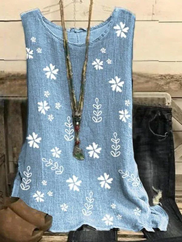 Crew Neck Casual Printed Shirts & Tops